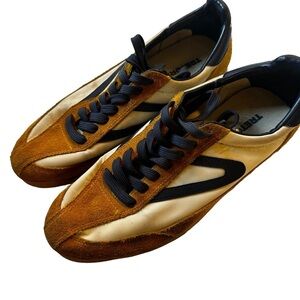 Tretorn Rawlins 2 Leather Blue Tan White Sneaker Tennis Shoe | Men’s Size 9